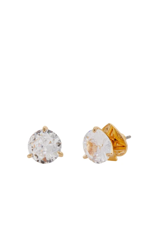 Kate Spade New York Trio Prong Studs, Clear/Gold