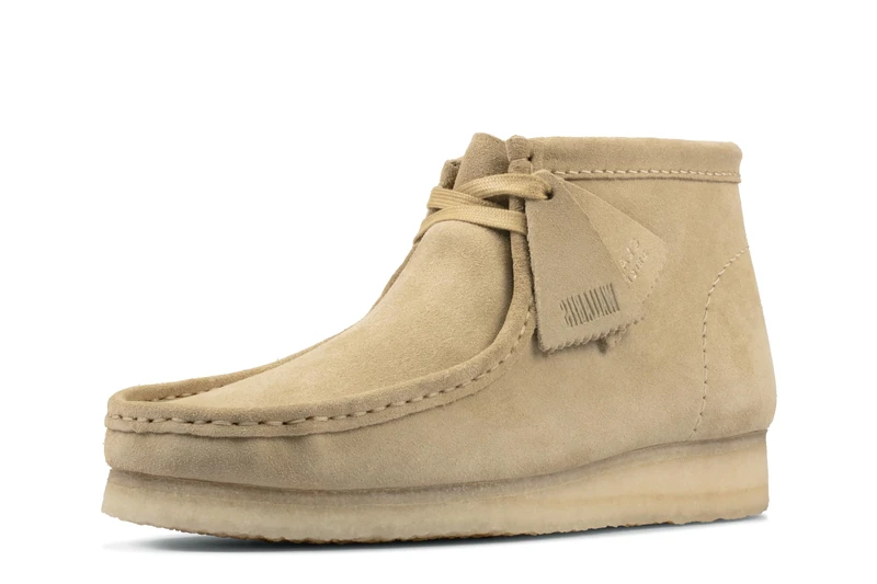 Clarks Men's Wallabee Suede-8M Chukka Boot, Maple Suede, 7 UK