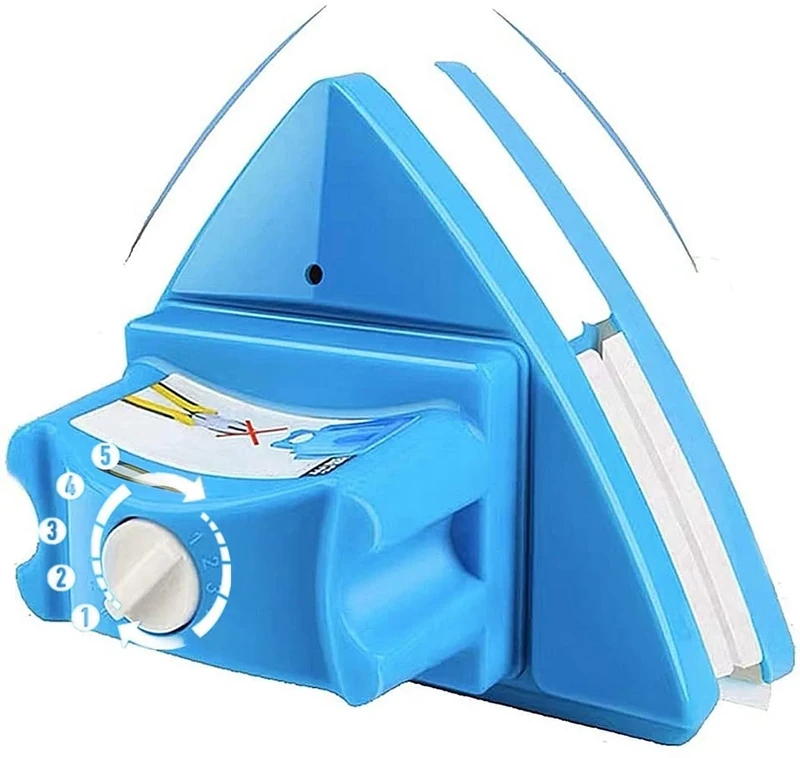 KOKITEA Double-Sided Window Cleaner Glass Wiper Magnetic Cleaning Tools, 5-Gears Adjustable Magnetic Glider Washing Brush Tools, for High-Rise Double Car Glazed Windows Thickness 0.3"-1.2" (Blue)