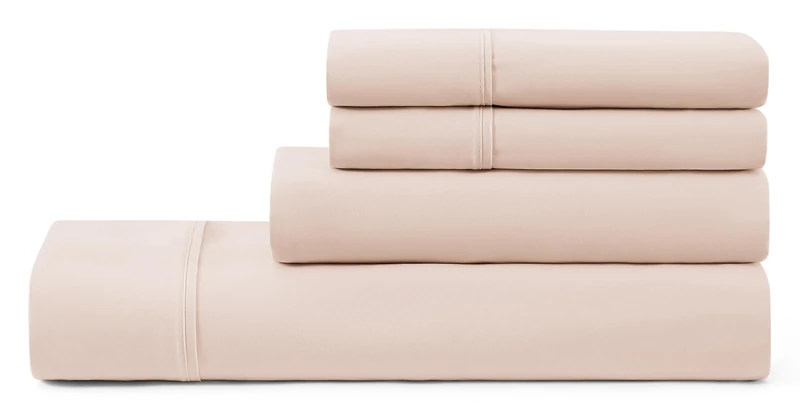 UGG 01334 Hedi Queen Bed Sheets and Pillowcases 4-Piece Set Sleep in Luxury Machine Washable Deep Pockets Wrinkle-Resistant Breathable Cozy Comfort Silky Cooling Sheets, Queen, Shell