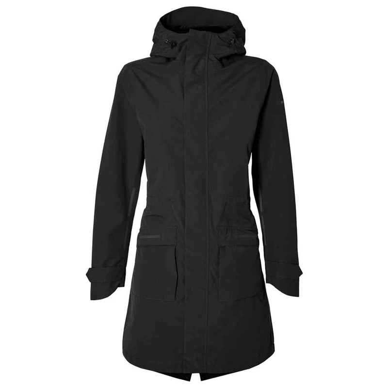 Basil Women's Mosse Rain Parka, Jet Black, L