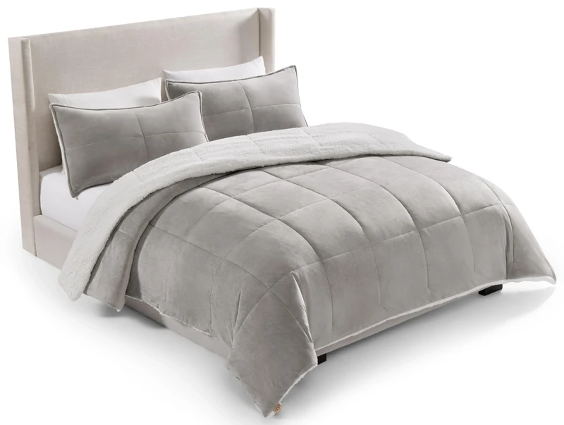 UGG - Blissful Comforter Set - Soft Cozy Bedding - Reversible Comforter and Pillow Shams - King Size Set - Bedroom Accents - Seal
