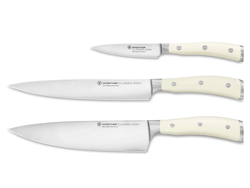 Wüsthof Classic Ikon Crème 3-Piece Chef's Knife Set