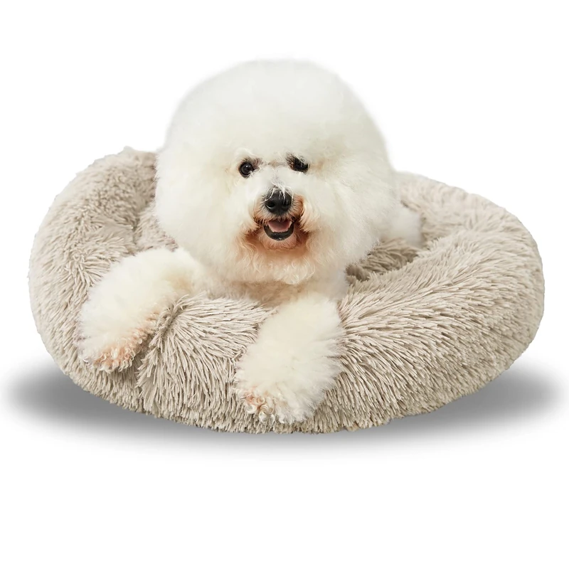 ANWA Washable Dog Round Bed Small, Comfy Dog Calming Cuddler Bed