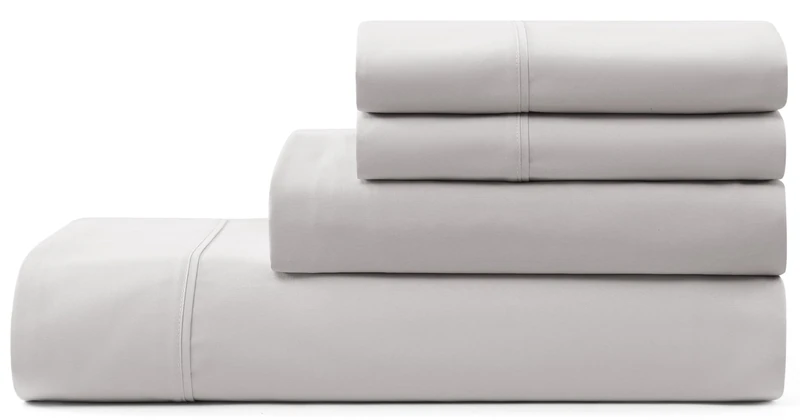 UGG 01330 Alahna Queen Bed Sheets and Pillowcases 4-Piece Set Sleep in Luxury Machine Washable Deep Pockets Wrinkle-Resistant Silky Cooling Technology for All-Season Comfort, Queen, Stone