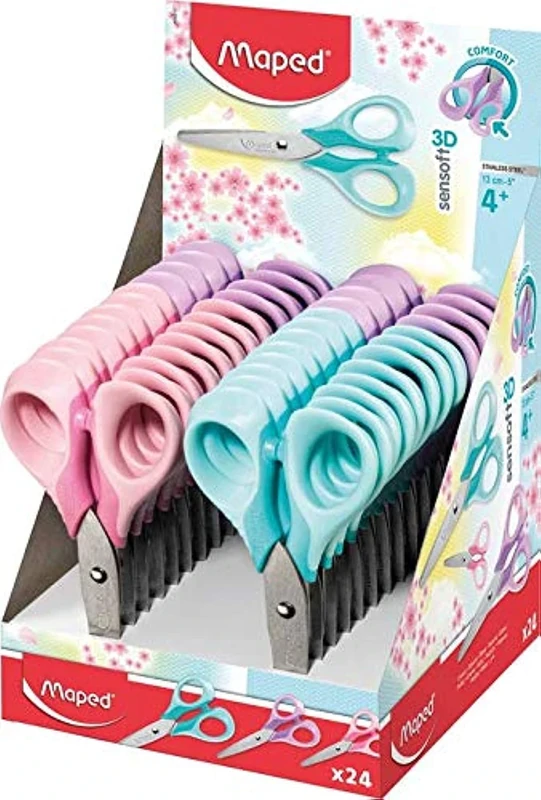 SENSOFT Pastel Colours Scissors 13 cm Display/Display with 24 Units