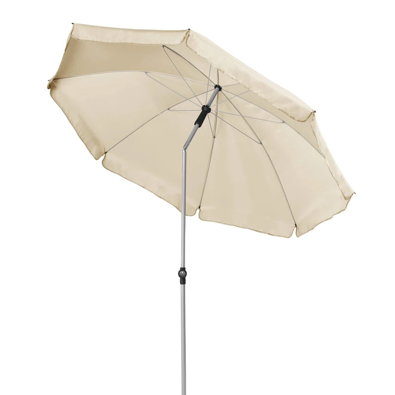 Doppler GS Active Approx. 200/8 Pieces – Parasol for Balcony or Garden – Rain-Repellent – Bendable – Approx. 200 cm – Natural