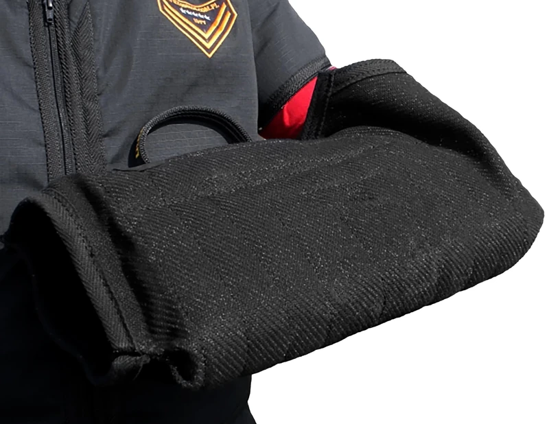 DINGO GEAR Sentinel Bite Sleeve for Dog Training, K9, IGP, Dog Sports, Professional Reinforced Protection, 1 Handle, 1 Holder, Medium Hard Bite Guard, Nylcot Black (S00540)