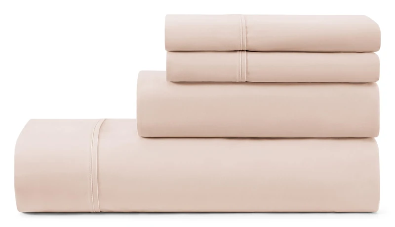 UGG 01335 Hedi King Bed Sheets and Pillowcases 4-Piece Set Sleep in Luxury Machine Washable Deep Pockets Wrinkle-Resistant Breathable Cozy Comfort Silky Cooling Sheets, King, Shell