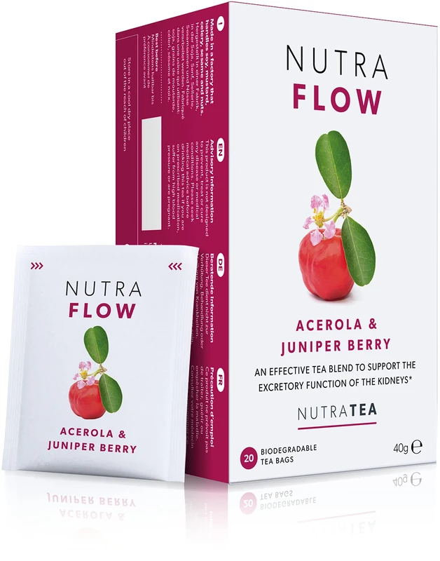 Nutra Tea NUTRAFLOW - UTI Tea & Urinary Infection Tea | Cystitis Teas, Eases Urinary Tract Discomfort. Includes Cranberry & Uva Ursi - 20 Individual Wrapped Bags - Herbal Infusion (1 Pack)