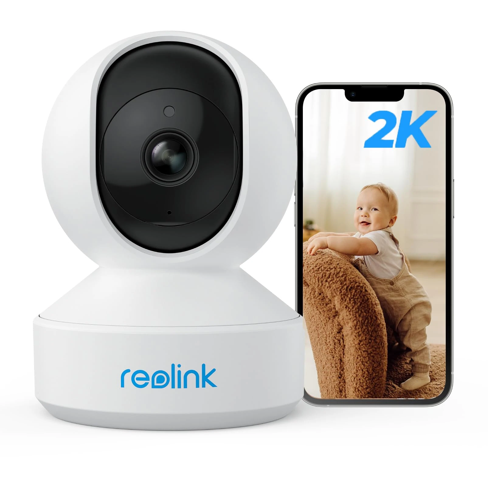 Reolink Indoor Camera 360° View, Baby Monitor, Cry Detection, Person/Pet Tracking, Dog Cameras, Privacy Mode, WiFi Security Camera, No Monthly Fee for Local Storage, 512GB Supports, E1 3MP