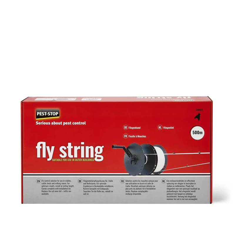 Pest-Stop Fly String – 500m Fly Catching System with Strong Adhesive – Traps Flies, Mosquitoes & Flying Insects