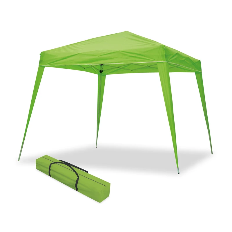 wasabi - Folding Gazebo 3 x 3 m Compact Green – Waterproof – Includes Winds and Fixing Pegs – Steel Structure – Garden Gazebo – Beach Pergola – Camping Parties Patio Terrace