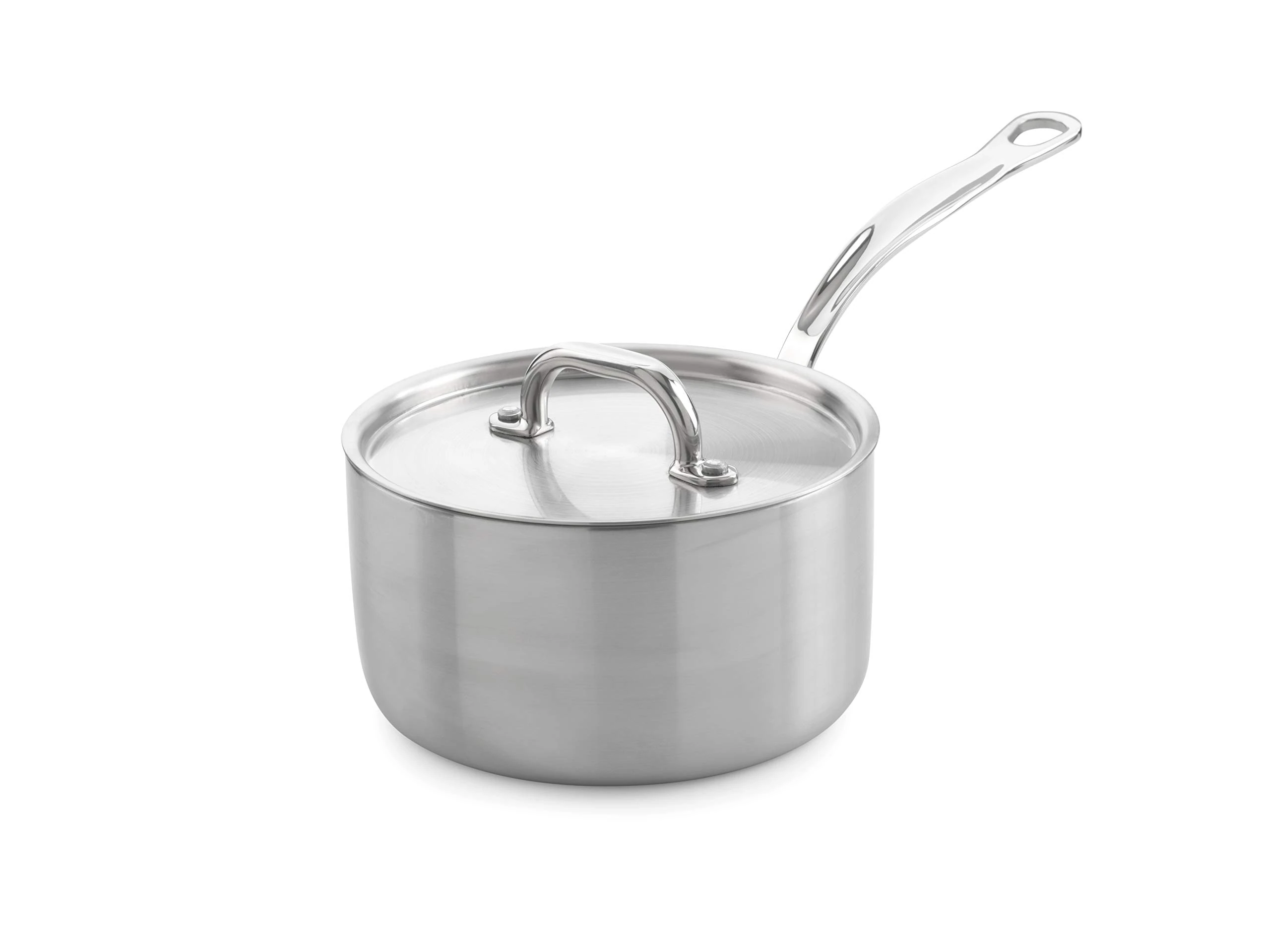 Samuel Groves Professional Grade Tri-Ply Stainless Steel Saucepan with Lid - Crafted in England for Exceptional Cooking Performance (16cm)