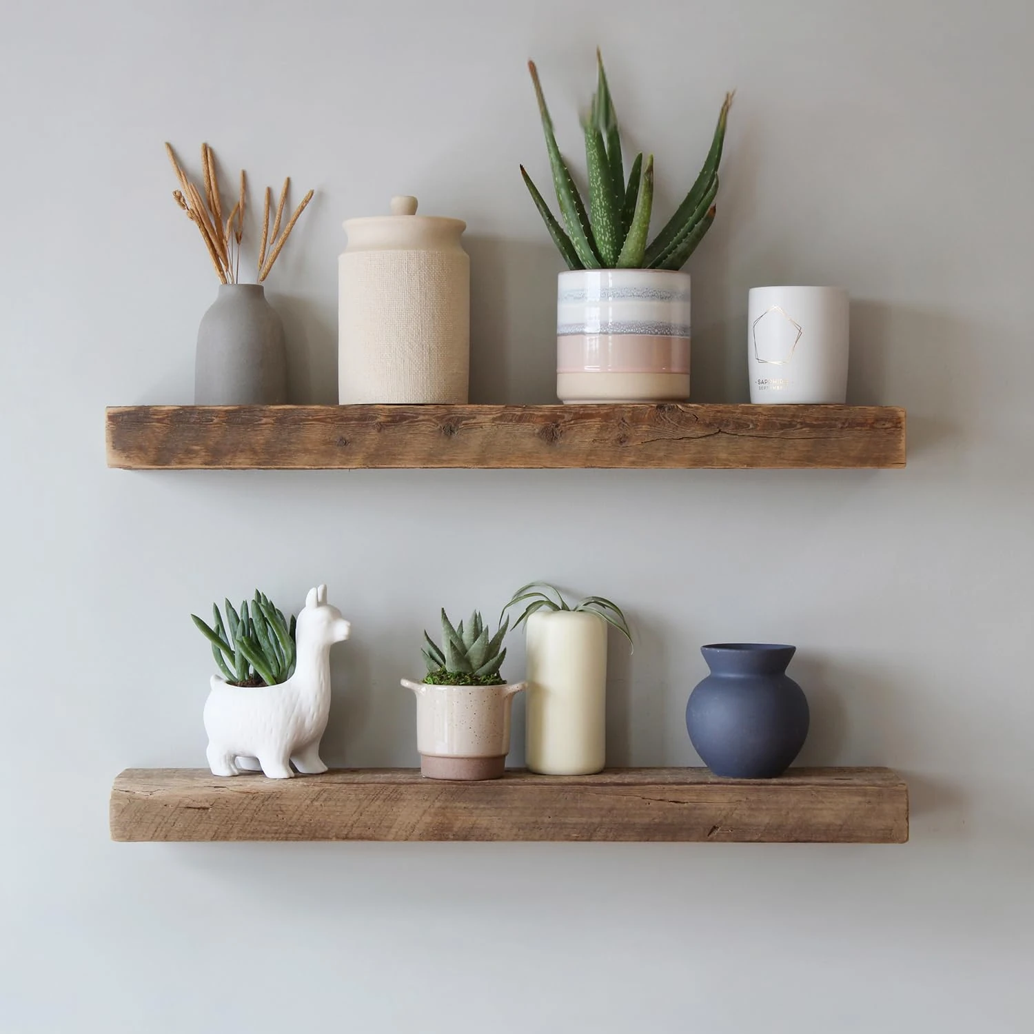 Urban Legacy Floating Shelves Made from Genuine Reclaimed Wood | Trendy, Modern, Barn Wood | Amish Made in Lancaster County, PA (Natural, 30"x7"x 2")