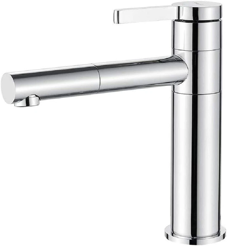 Ibergrif M11199 High Basin Tap, 360 ° Rotatable Bathroom Sink Mixer Faucet, Bathroom Mixer Sink Tap with 50 cm Hot & Cold Flex Hoses for Washbasin Bathroom, Brass