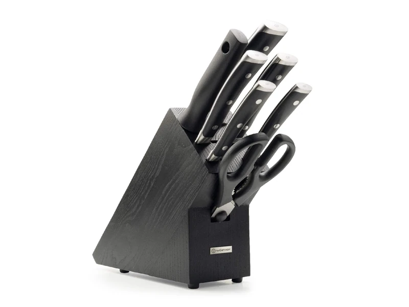 Wüsthof Classic Ikon 7-Piece Knife Block Set, Black