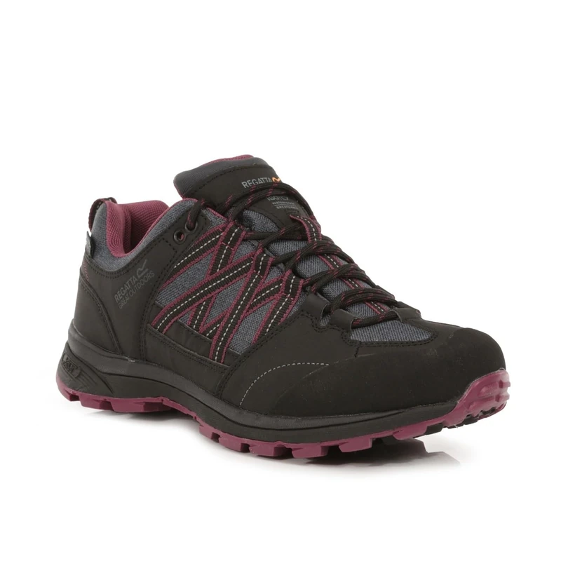 Regatta Samaris Lw Womens Waterproof Walking Shoes Black/Purple 3 UK