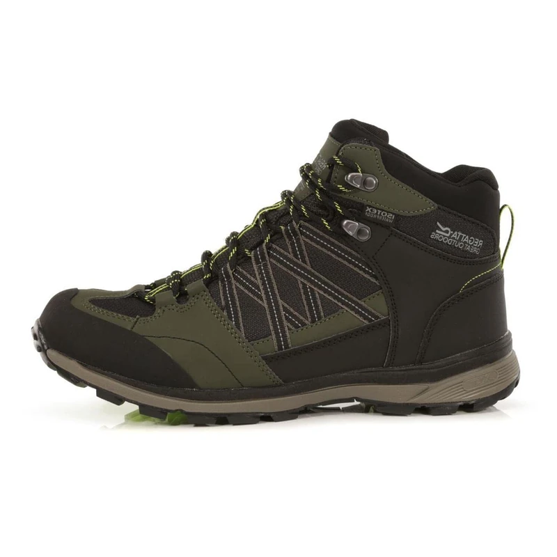 Regatta Mens Samaris Mid II Hiking Boots (6.5 UK) (Dark Khaki/Lime Punch)