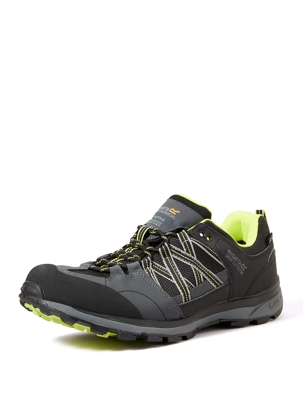 Regatta Mens Samarid II Low Walking Shoes - Black/Lime Punch - 9.5 UK
