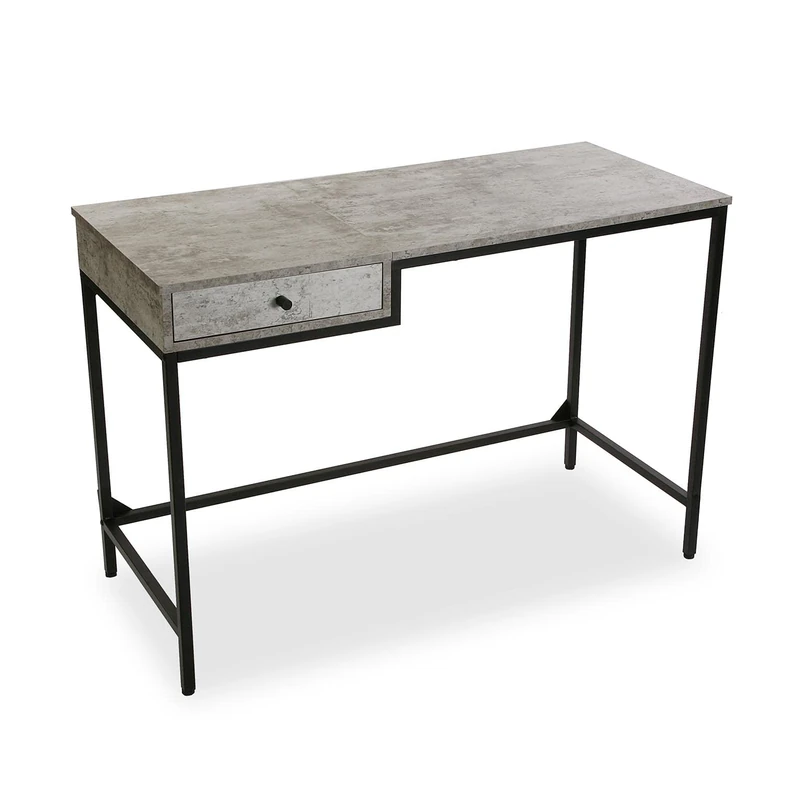 Versa Jack Computer Desk, Bedroom or Study Table, Gaming Table, with Drawer, Dimensions (HxDxW) 76 x 48 x 110 cm, Wood and Metal, Grey