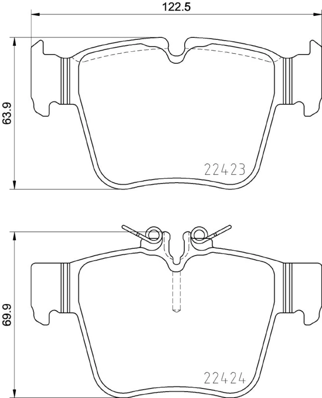 HELLA 8DB 355 024-991 Brake pad set - prepared for wear indicator - T2567 - for e.g. MERCEDES-BENZ