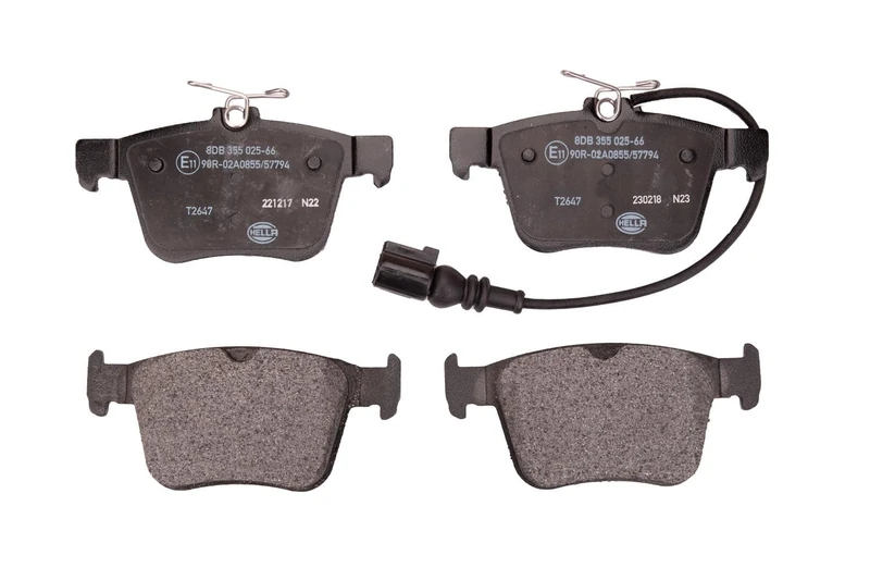 HELLA 8DB 355 025-661 Brake pad set - with integrated wear warning contact - T2647 - for e.g. AUDI