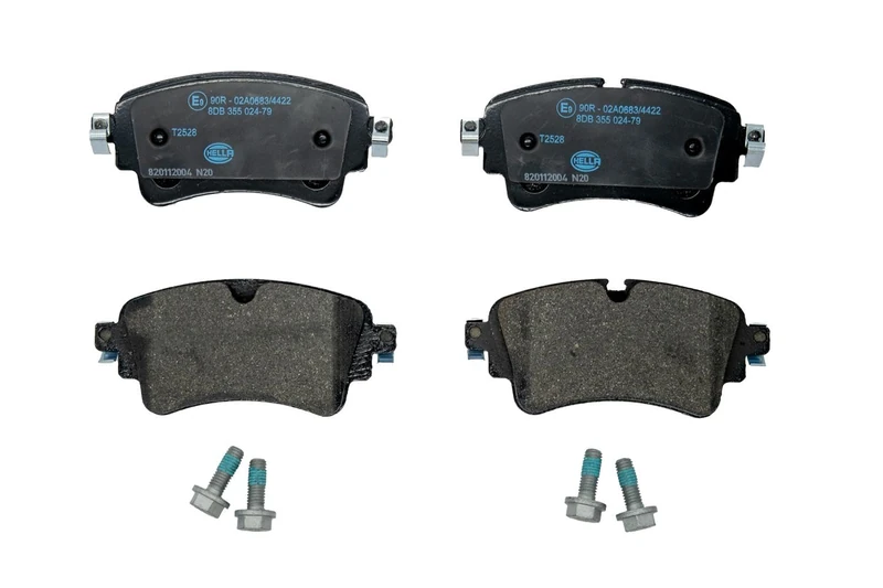 HELLA 8DB 355 024-791 Brake pad set - prepared for wear indicator - T2528 - for e.g. AUDI / VOLKSWAGEN