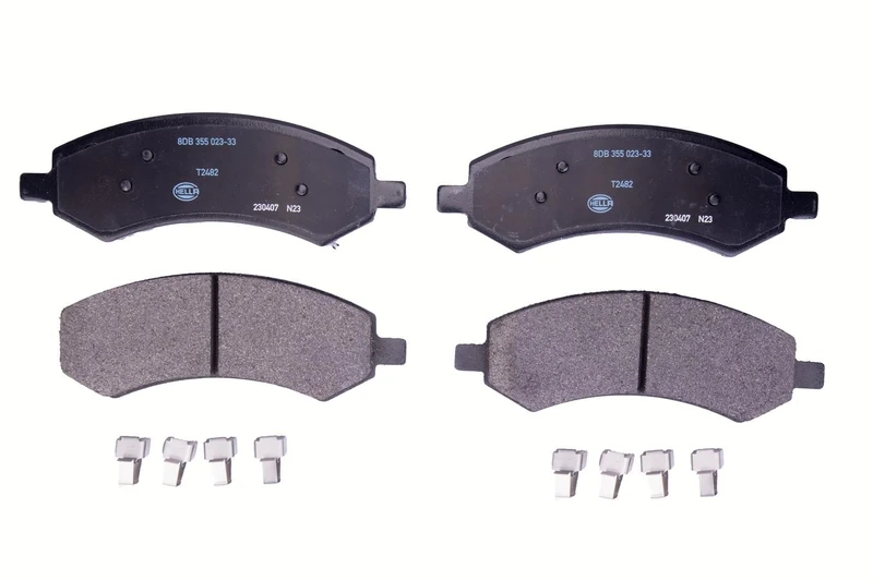 HELLA 8DB 355 023-331 Brake pad set - not prepared for wear indicator - T2482 - for e.g. CHRYSLER / DODGE / RAM