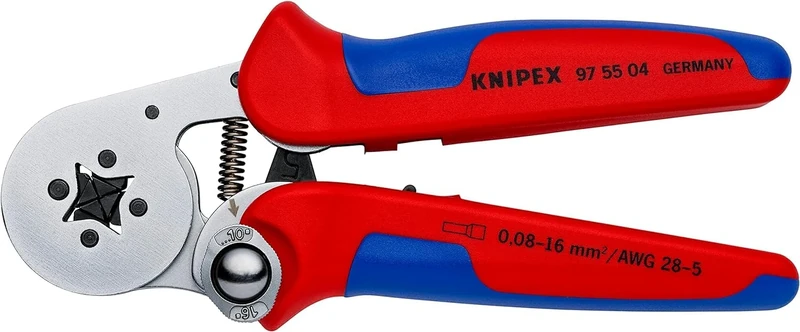 KNIPEX 97 55 04 Self-Adjusting Crimping Pliers 180mm - DIN 46228