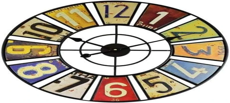 Technoline Large Wall Clock, Metal, Colourful, 60 cm