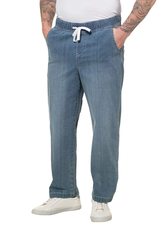 JP 1880 Men's Big & Tall Denim Look Wash Effect Pants Blue Denim XXXXXX-Large 726843 92-6XL