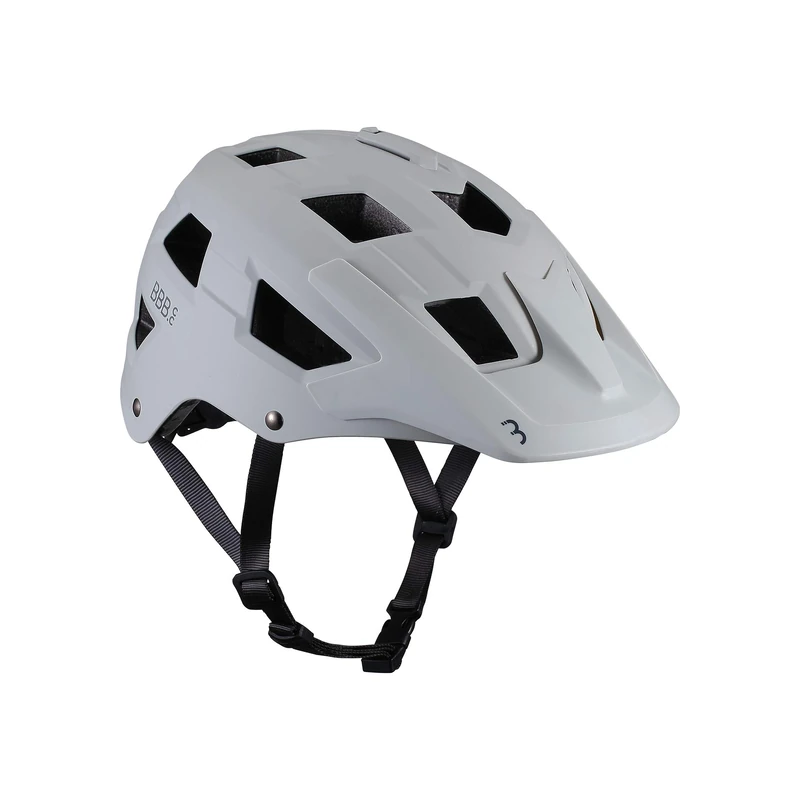BBB Cycling Bike Helmet MTB Mountain Bike Cycle Helmet with Large Visor for Trek and Trail Bikes, Adult Helmet with Camera Mount ABS Shell Nanga BHE-54 Matt Off White, L (58-61 cm)