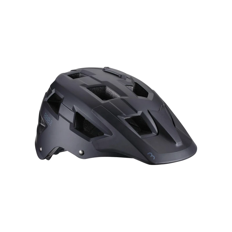 BBB Cycling Unisex Nanga Bhe-54 Cycling Mountain Bike Helmet with Camera Mount ABS Shell Fixed Large Visor CE Certified Mens Womens, Matt Black, M 54-58cm UK