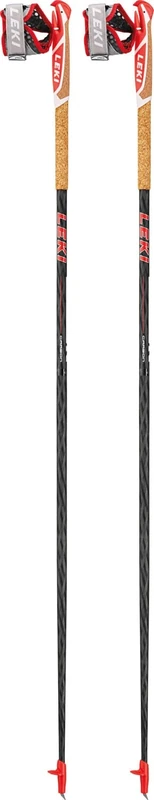 Leki Trekking Poles, Carbon Fiber, White-neon Red