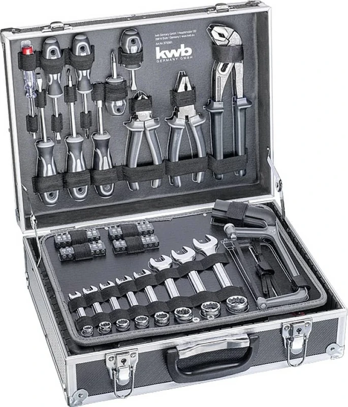 kwb tool Case Made Of Robust Aluminium incl. 199-Piece High-Quality tool Set As Perfect Basic Equipment for The Household, Workshop or Mobile Use