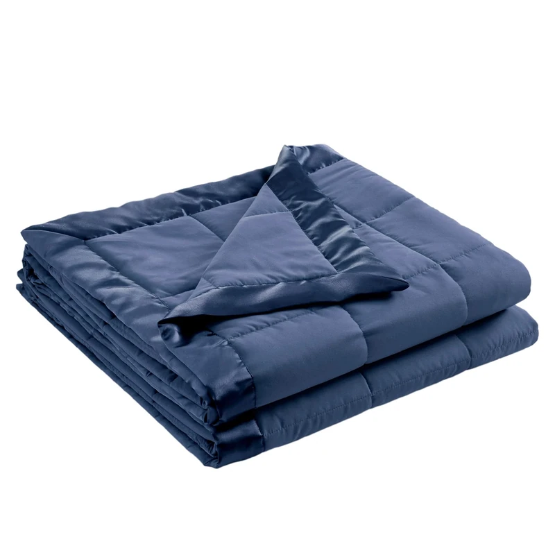 Madison Park Windom Down Alternative Blanket, Premium 3M Scotchgard Moisture Wicking Treatment, Lightweight and Soft Bed Cover For All Season, Satin Trim, Navy King