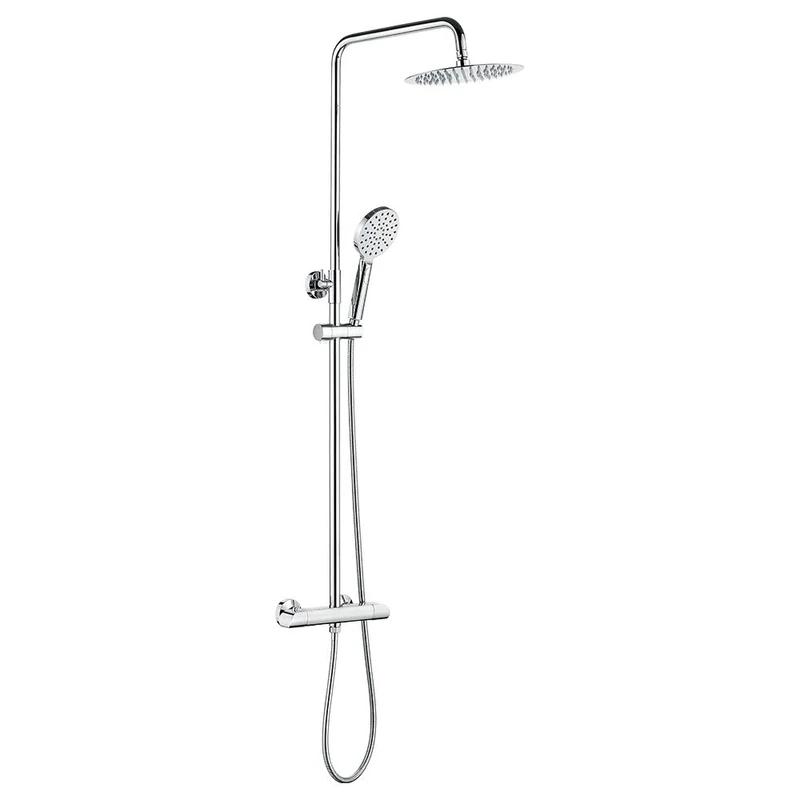 Ibergrif - Thermostatic Shower System, Rainfall Mixer Tap Kit, Chrome