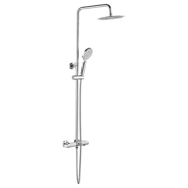 Ibergrif - Thermostatic Shower System, Rainfall Mixer Tap Kit, Chrome