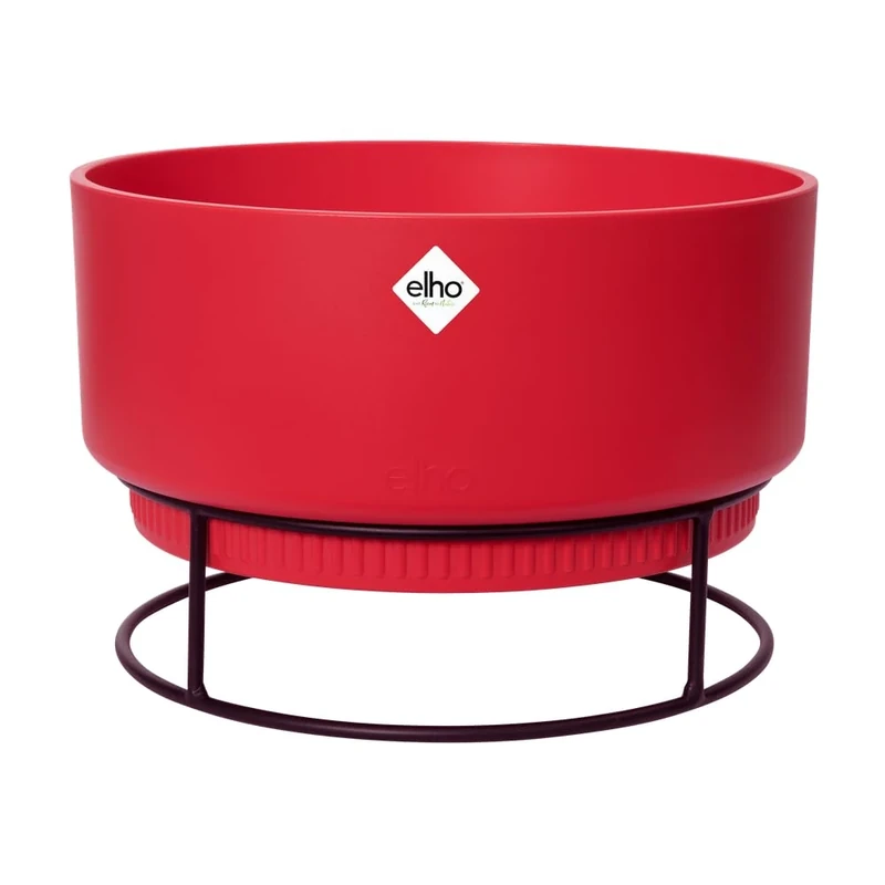 elho B.for Studio Bowl 30 - Flower Pot Indoor - 100% Recycled Plastic - Ø 29.5 x H 19.1 cm - Red/Brilliant Red
