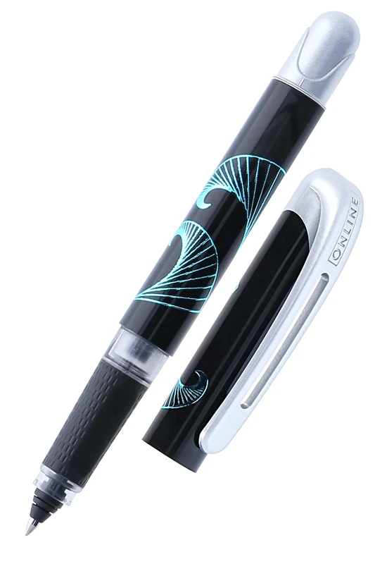 Online 12539/3D - College Virtual Turquoise Ink Cartridge Rollerball Pen, Standard Ink Cartridges, Magic Ball Technology, Ergonomic Softtouch Grip, 1 Piece - Image 1