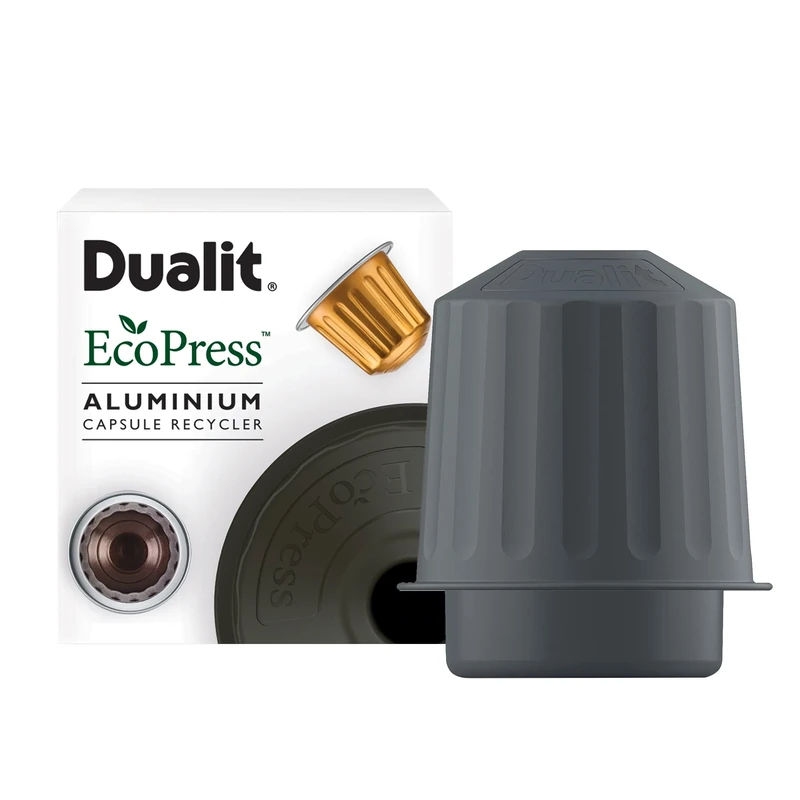 Dualit EcoPress Aluminium Coffee Capsule Recycling Tool Nespresso Compatible Recycler - Premium Eco Friendly Tool Nespresso Capsules & Coffee Grounds. - Image 1