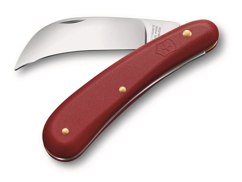 Victorinox, Pruning Knife M, Swiss Army Pocket Knife, Small, Garden, Multi Tool, Blade, curved, Red