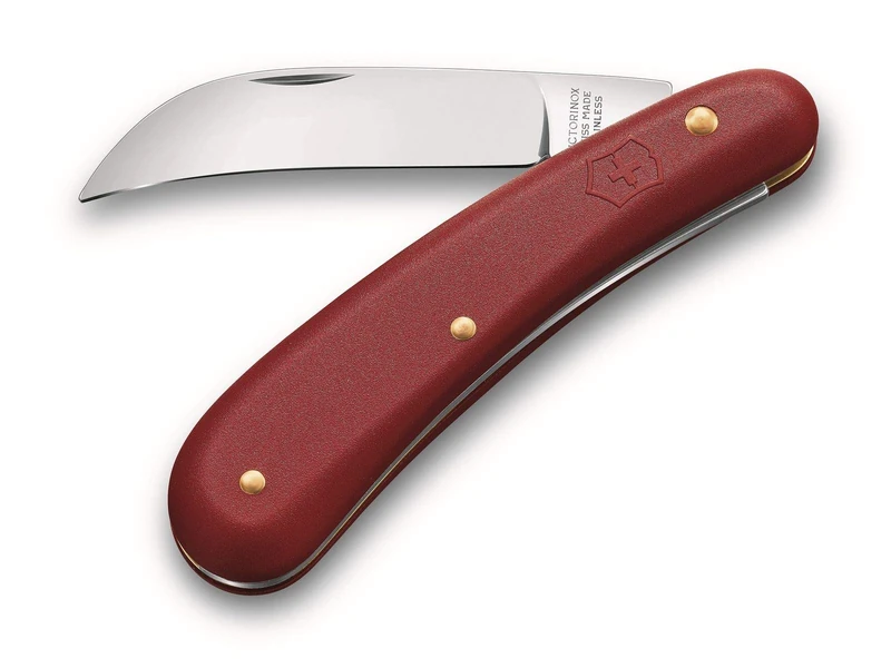 Victorinox, Pruning Knife S, Swiss Army Pocket Knife, Small, Garden, Multi Tool, Blade, curved, Red