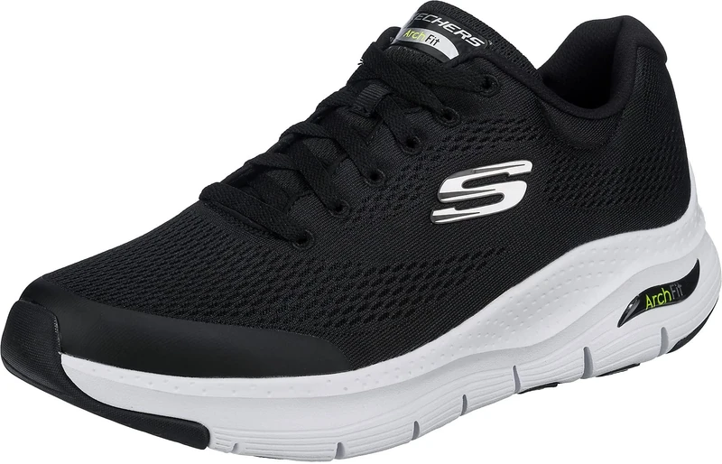 Skechers Men's Arch Fit Sneaker,Black Textile/Synthetic/White Trim,12 UK