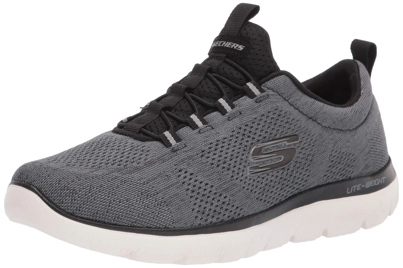Skechers Mens Skechers Men's Summits Louvin Loafer, Black/White, 6.5 Wide US