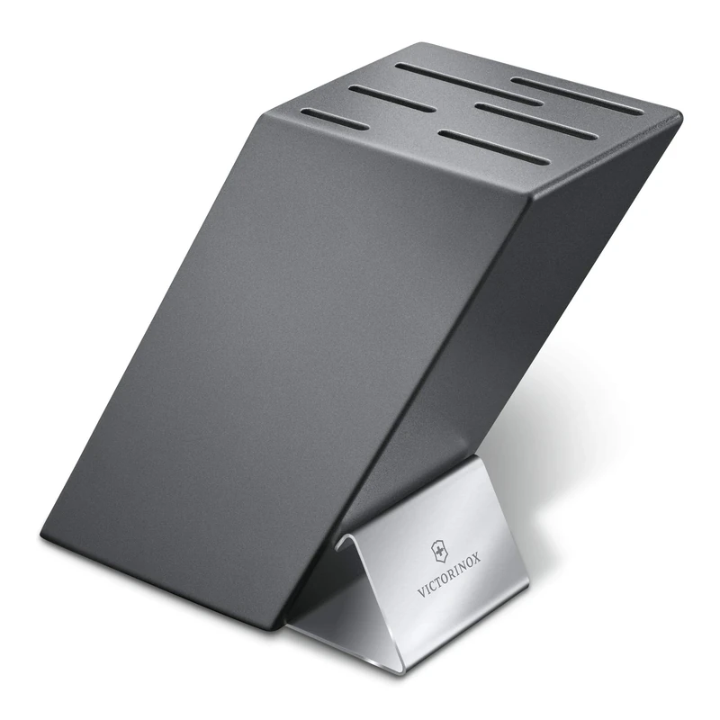 Victorinox Swiss Modern Knife Block Without Content, Knife Storage, Space for 6 Knives, Beech Wood, Black