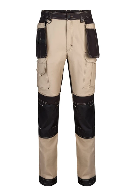 VELILLA Herren Pantalón Con Bolsillos Flotantes Color Arena Y Negro Talla M Stretch-Hose aus Canvas, mit schwimmenden Taschen, Sandfarben, Größe M, Beige/Schwarz, M - Image 1