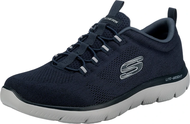 Skechers Men's Summits Louvin Trainers, Navy Mesh/Pu/Trim, 8.5 UK