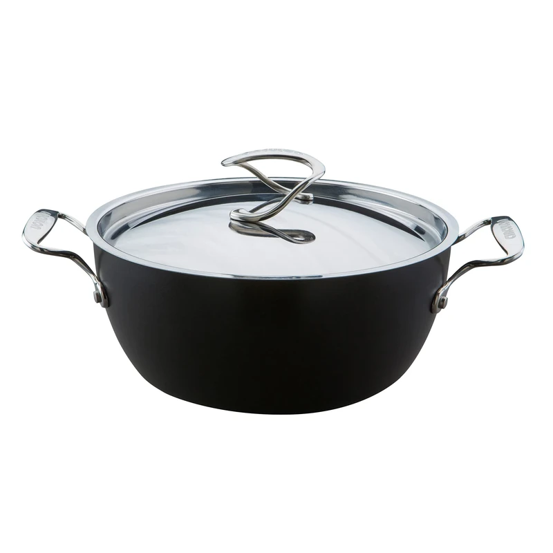 Circulon Style Hard Anodised Deep Chefs Casserole, 26cm/5.2L, Black